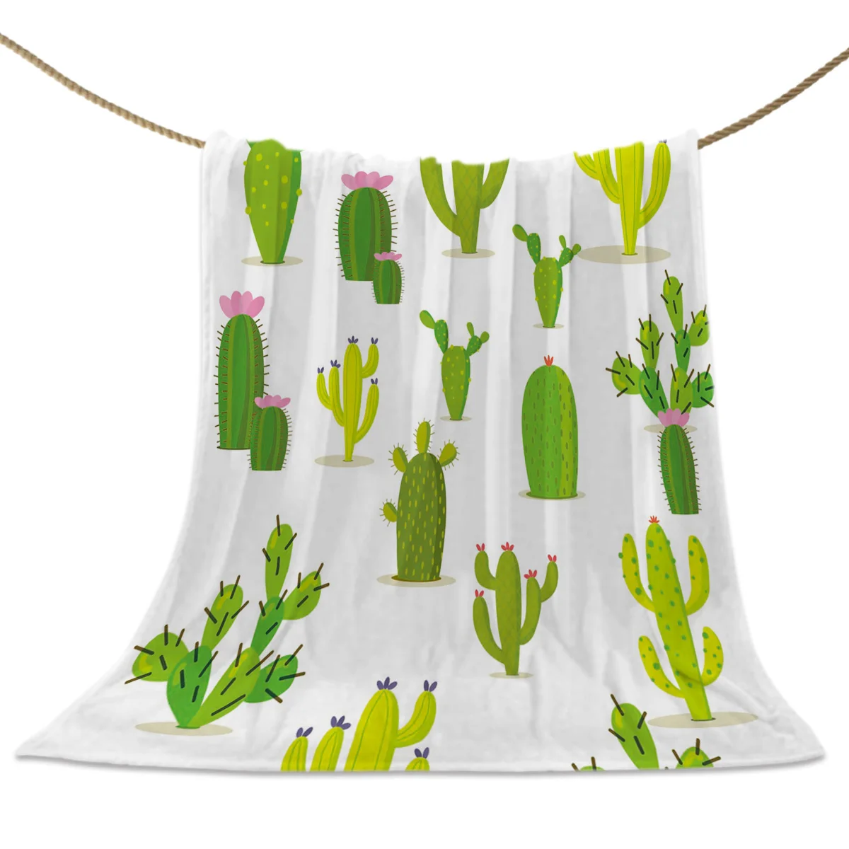 

Cartoon Cactus Flowering Coral Fleece Baby Blanket Blankets on Bed Sofa Sleeping Cover Bedding Throws Bedsheet for Kids