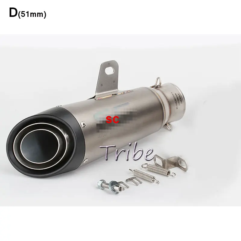 D 51mm Мотоцикл выхлопной Akrapovic Echappement Moto Universel SC выхлопная труба дБ убийца питбайк для R6 K6 Z650 CBR1000 GSXR650 MSX125 - Цвет: D 51mm