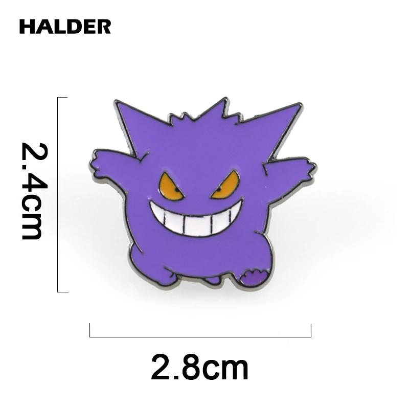 BR0016 аниме halder Pokemon Pocket Monsters модные ювелирные изделия бросок poke Броши с шариком ASH KETCHUM булавки Нагрудный значок аксессуар подарок - Окраска металла: Gengar