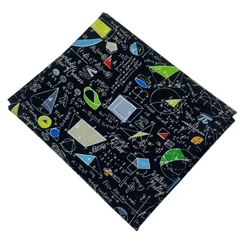 

Good Geometric Symbol Fabric Black Cotton Fabric Mathematical Equations Print Patchwork Sewing Material Diy Shirt Clothing Dress