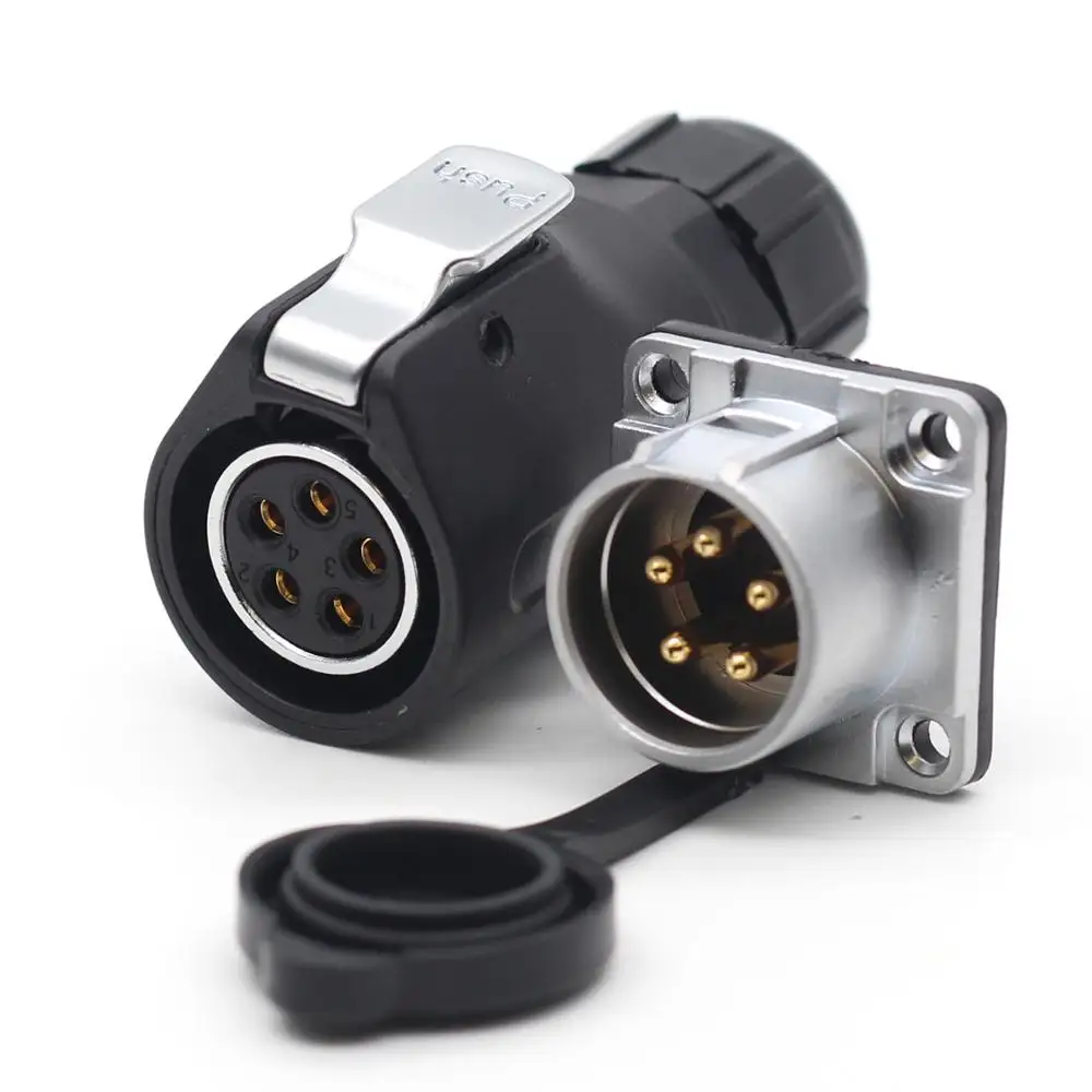 

XHP20, IP67 Waterproof 5 Pin LED Power Cable Connector High-Voltage Aviation Connector Electrical Power Male Socket Female Plug