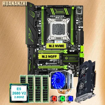 شراءلوحة أم ماركة HUANANZHI X79 للبيع مع بطاقة فيديو مزدوجة M.2 فتحة GTX750Ti 2G CPU Xeon E5 2680 V2 RAM 32G