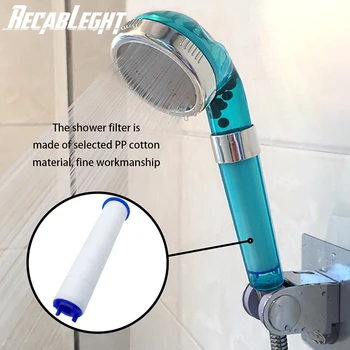 

Recableght Filter Cotton Bath Shower Adjustable Jetting Shower Head High Pressure Saving Water Bathroom Anion Filter Shower SPA