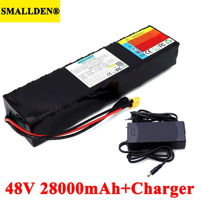 

48V 28Ah E-bike battery pack 18650 13S 28000mAh li-ion battery E-bicycle conversion kit 1000w and Charger XT60 Plug