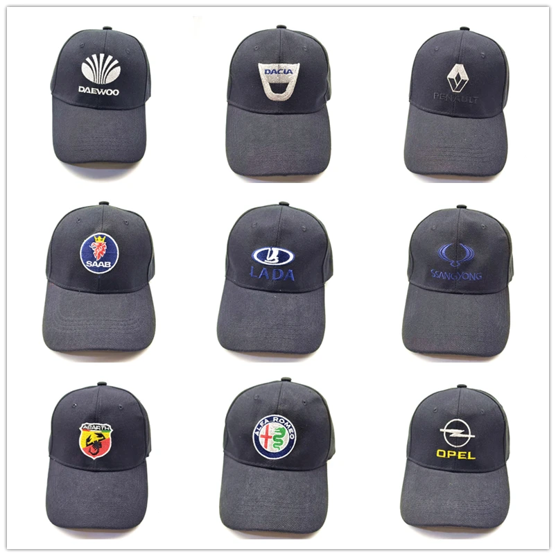 

car Emblem Baseball Cap CAR STICKER For skoda bmw Renault saab Chevrolet Peugeot honda SEAT LEON Mercedes benz Tesla mini