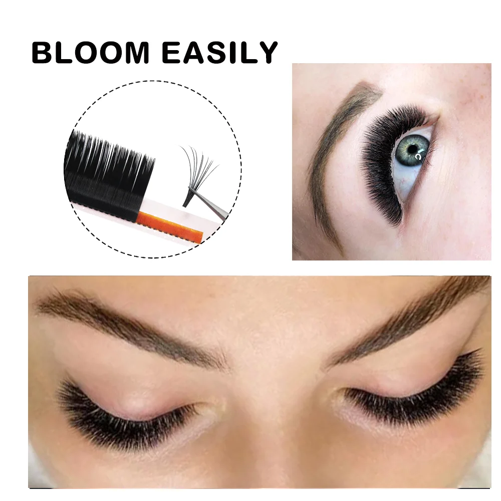 MASSCAKU Easy Fanning Volume Mega Eyelashes Extension Auto Flowering Rapid blooming fans lashes Fast Delivery