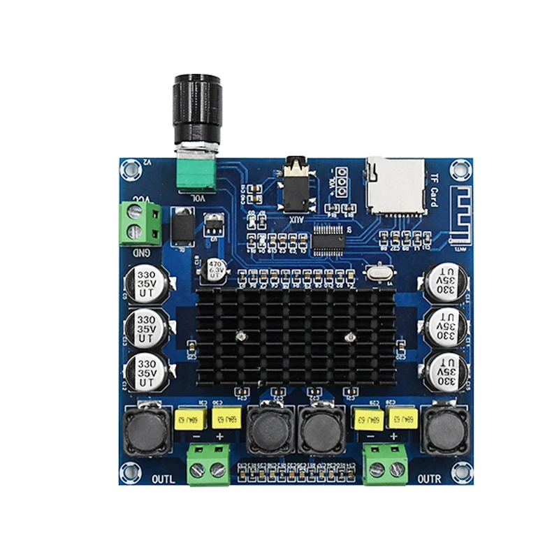 TDA7498 Bluetooth Amplifier Board Dual Channel 2x100W Digital Audio Class D Stereo Amplifiers Support TF Card AUX Home Theater