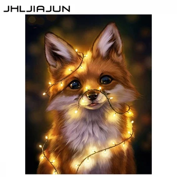

JHLJIAJUN 40x50cm Painting By Numbers Light Fox Animals Drawing By Numbers Modern Wall Art Painting & Calligraphy For Home De