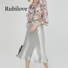 Летние блестящие Сатиновые юбки-трубы, юбка с высокой талией, серебряная, Золотая офисная Юбка До Колена, блестящие вечерние юбки металлического цвета