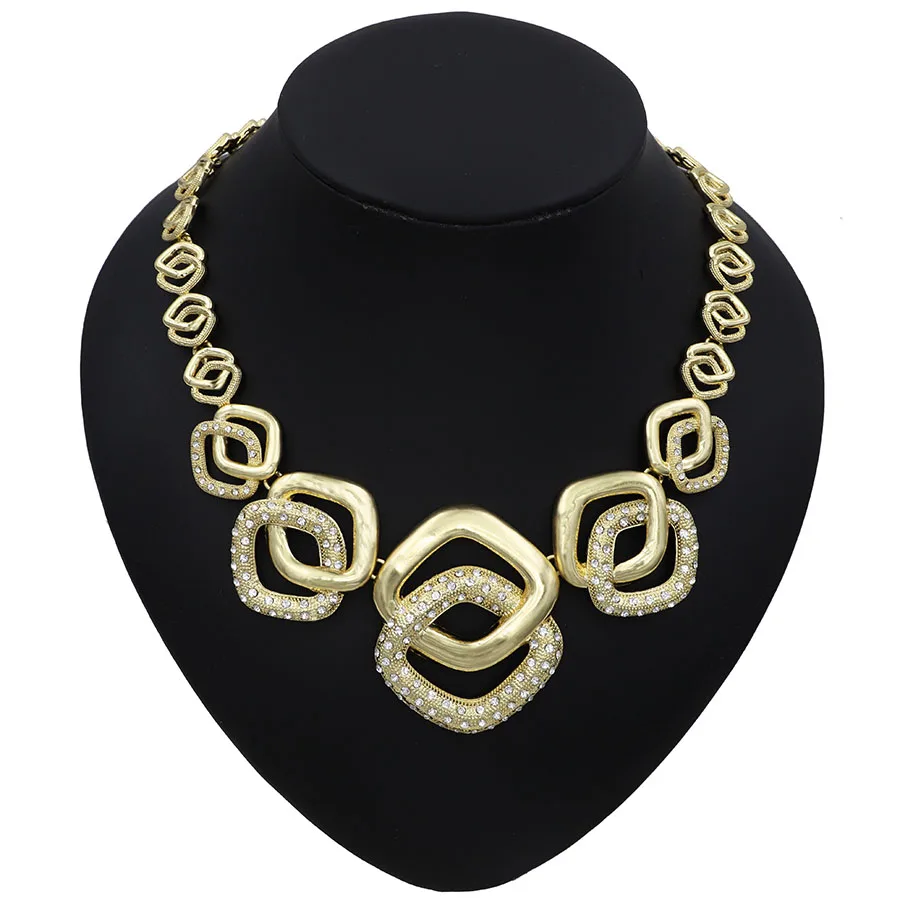 TSROUND Dubai Quality Jewelry Set for Women African Female Gold Color Drop Earrings Necklace Ring Bracelet