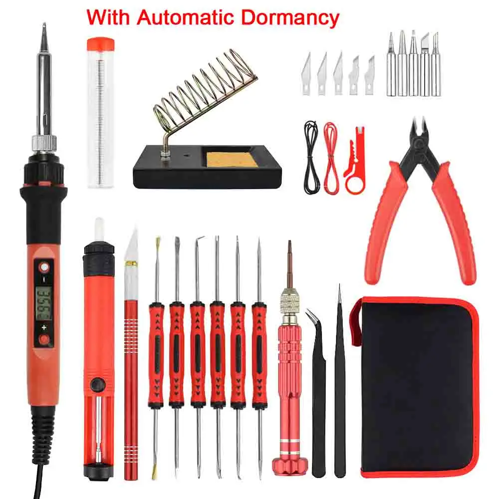 908DR-13PC Soldering NEWACALOX ЕС/США 80 Вт Цифровой паяльник температура дисплея LCD регулируемые сварочные работы станционные инструменты без свинца 180-480C - Цвет: 908DR-13PC Soldering