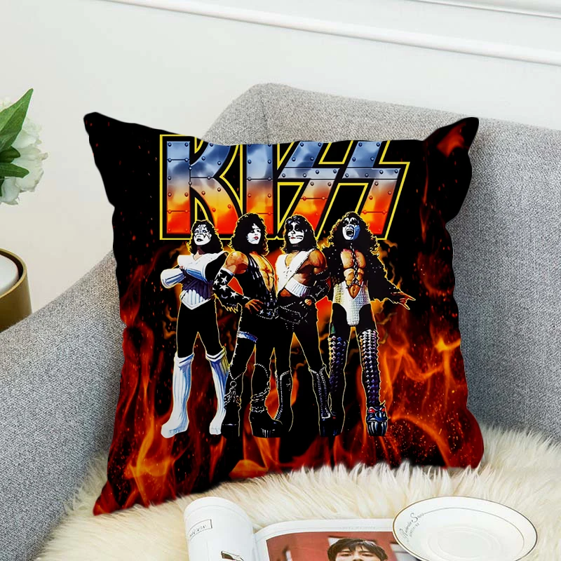 KISS Rock & Roll All Nite Party Pillow Case Polyester Decorative Pillowcases Throw Pillow Cover style-9