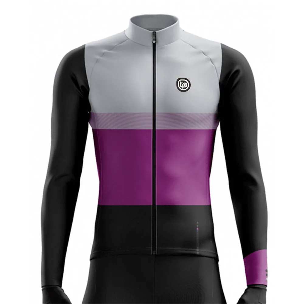 Triptic Cycling Jersey Winter Warm Men's Windproof Long Sleeve Waterproof Road Mountain Bike Reflective Multi Pocket Clothing