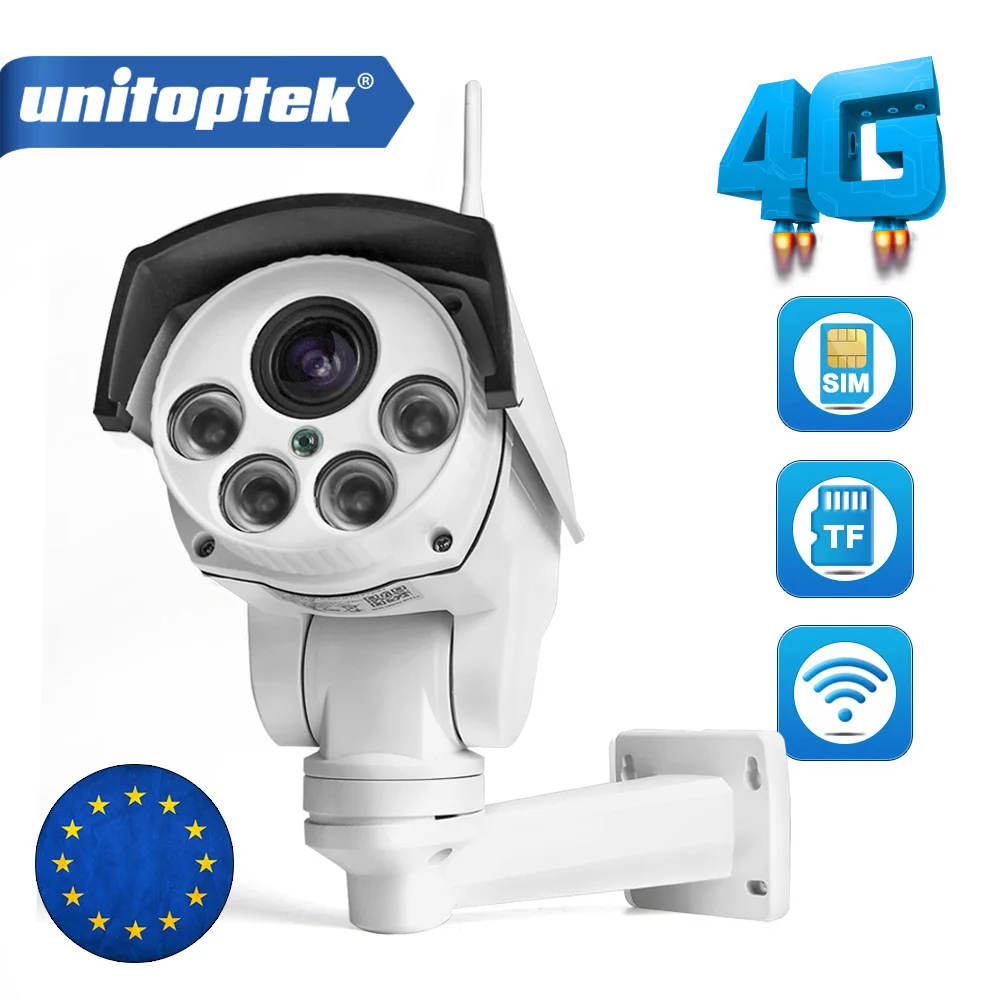  1080P PTZ Camera 3G 4G SIM Card Camera Bullet Camera Outdoor Wireless IR 50M 5X 10X Zoom Auto Focus