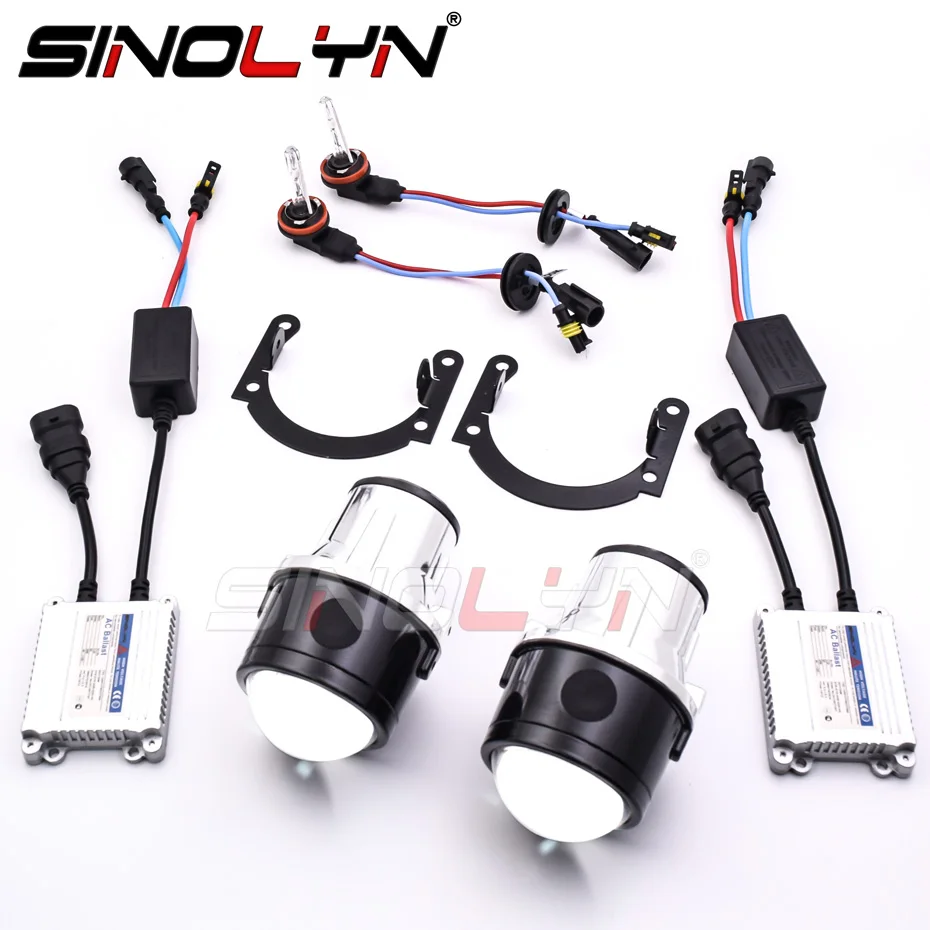 Fog Lights Universal Full Kit Bixenon Lens H11 HID Projector Driving Lamp Bifocal Lenses Waterproof Cars Accessories DIY