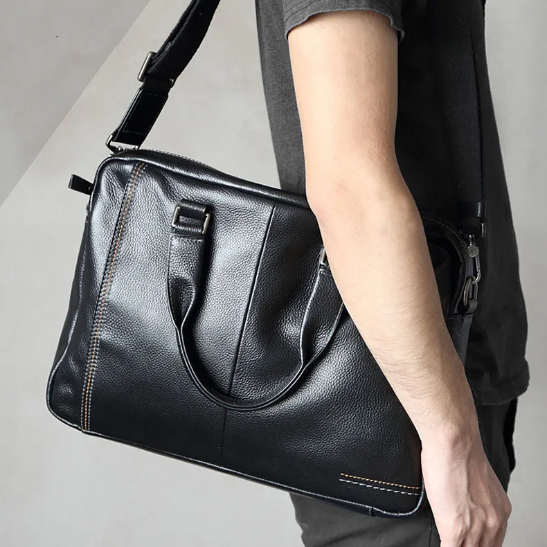 

Men's Genuine Leather VintagE Briefcase Computer Bag Business Cross body Laptop Handbag Documents Messenger