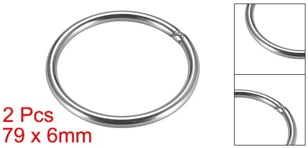 79x6mm Uxcell 2 шт уплотнительное кольцо из нержавеющей стали 30/40/50/60/79/80/90/100 мм внутренний диаметр 3-8 мм толщина обвязки Сварные Круглые Кольца - Цвет: 79x6mm