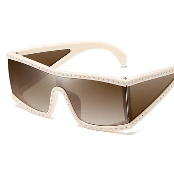 

One-piece Lens Large Frame Sun Glasses Women's Fashionable Personalized Steel Ball Punk Sunglasses Man UV-proof Glasses Oversize