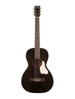 

045532 Roadhouse faded black acoustic guitar, with case, art & Lutherie