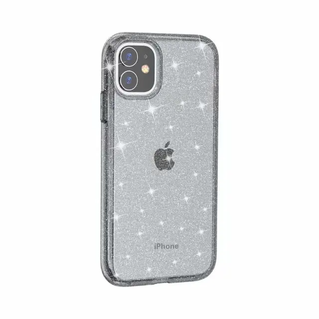New Bling glitter Transparent armor Case For iphone 11 13 12 Pro Max X XR XSMax XS 7 8 Plus SE2 hard PC cover Protective shell gray
