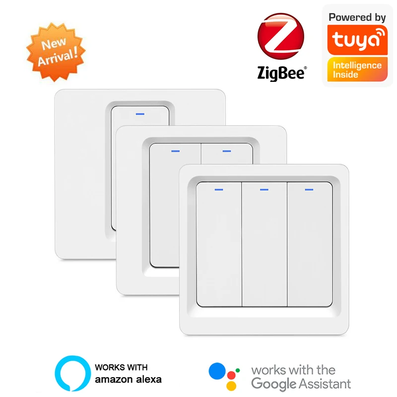 Умный переключатель ZigBee Голосовое управление через приложение Alexa Google Home 2/3