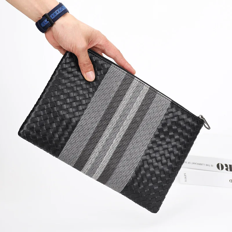 

Cool Embroidered Men Clutch New Style Genuine Leather Large-Volume Briefcase Cowhide Men's Hand Bag Fashion Man BEEKING Bag