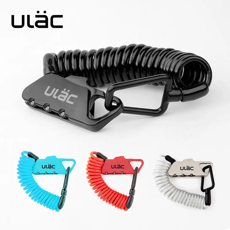 Bicycle Combo Lock 1.2M Extended Spiral Cable 3 Digits Combination Resettable Light Weight Compact Size Portable ULAC K2S | Спорт и