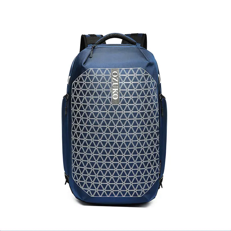 Blue OZUKO, новинка, анти-вор, мужской рюкзак, многофункциональный, 15,6 дюймов, рюкзаки для ноутбука, школьная сумка с сумкой для обуви, водонепроницаемый, для путешествий, мужской Mochila - Цвет: Blue