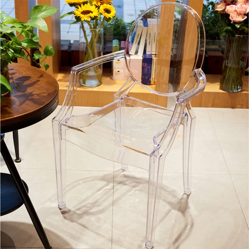 

GY Nordic Chair Acrylic Crystal Plastic Stool Make-up Chair Transparent Devil Chair Coffee Shop Backrest