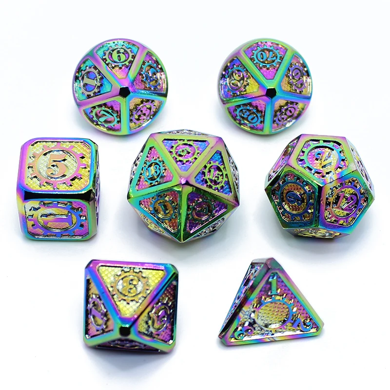 DnD металлические игральные кости RPG MTG игральные кости курсивом шрифт игральные кости включают в себя кости мешочек разные цвета D4 D6 D8 D10 D12 D20