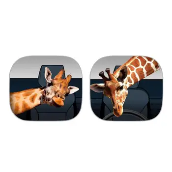 

Windshield Sun Shade Cute Cartoon Giraffe 2-Piece Foldable Car Front Window Sunshade Universal Fit Most Sedans SUV Truck Anti UV