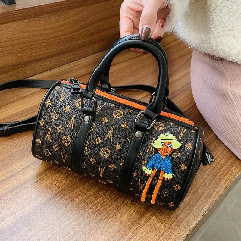 

Luxury Designer Print Boston Handbags and Purses Ladies 2020 New Fashion Cartoon Character Embroidey Mini Shoulder Crossbody Bag