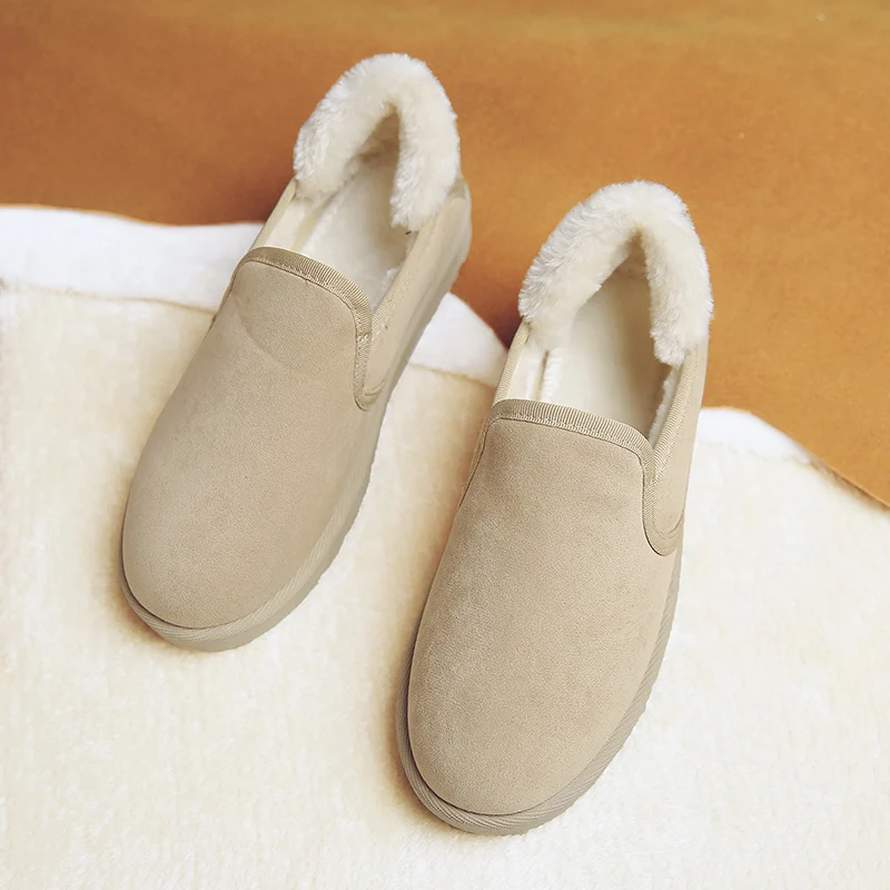 Plush Warm Snow Boots New Winter Women Fur Round Toe Ladies Snow Boots Thicken Faux Suede Boots Zapatos De Mujer Botas