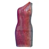 Women Sexy Summer Sleeveless One Shoulder See Through Bodycon Party Mini Dress 2021 Female Clothing Streetwear Wholesale 22
