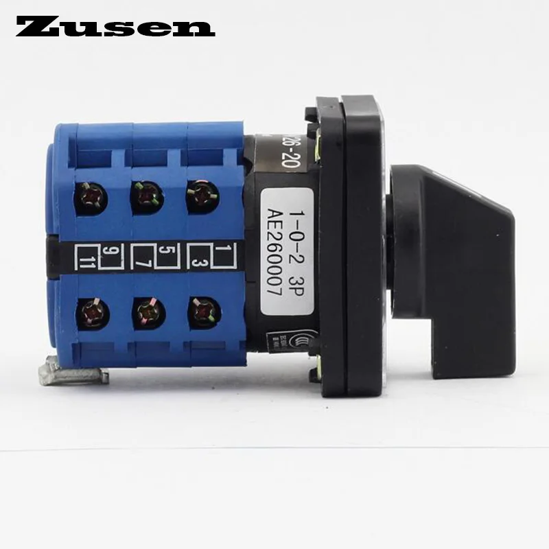 Zusen Cam Переключатель LW26 20 1 0 2 3P 3 положения полюса 12 терминалов 440V Ui 690V