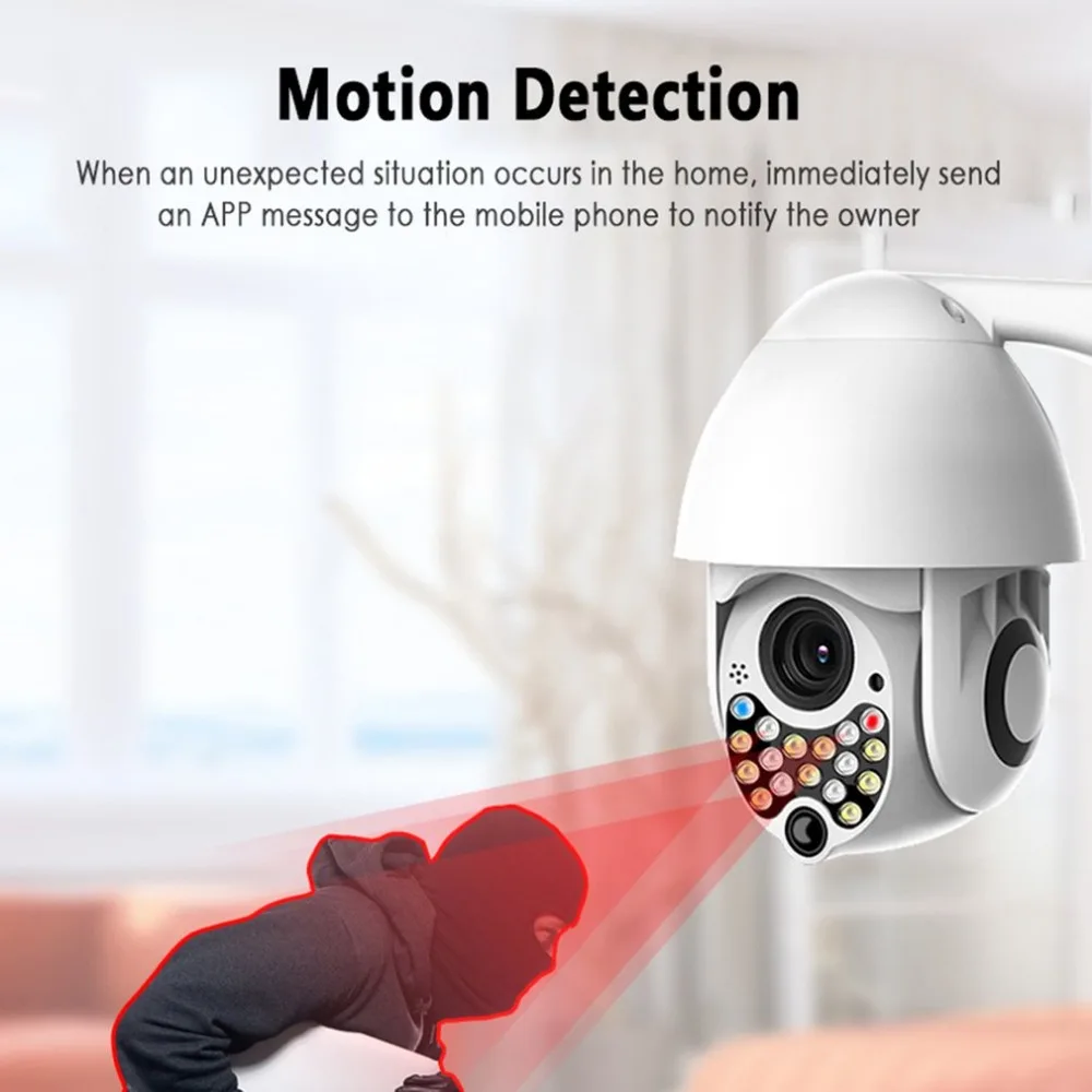 Home Security HD 1080P IP Camera Wireless Outdoor Cam 17LED 2MP High Speed CCTV IR Camera with Sound Light Alarm Function