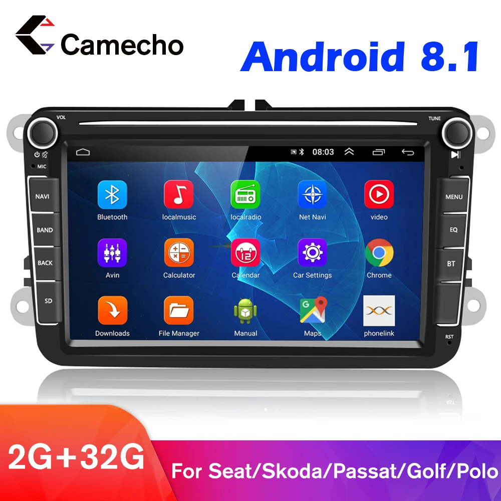Автомагнитола Camecho 2 din Android 8 1 мультимедийный плеер MP5 GPS навигация Wi Fi Авторадио