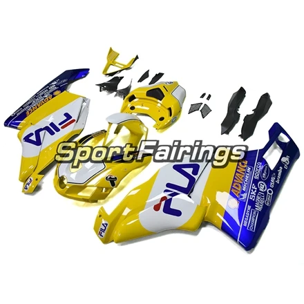 Панели для Ducati 749 2003 2004 корпус работы ABS пластик впрыски Обтекатели Sportbike 999 03 04 наборы тела желтый синий черный Cowling