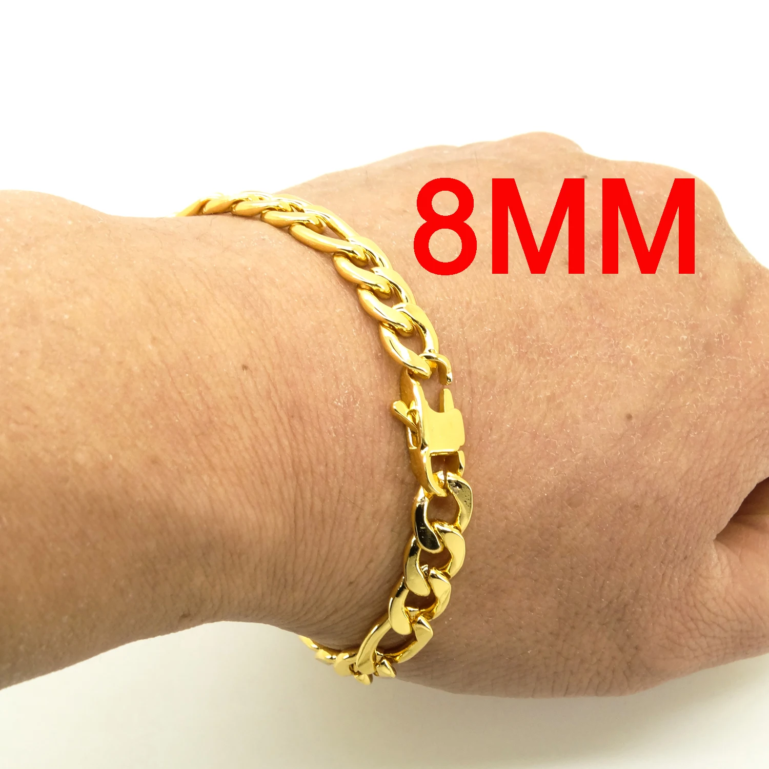 14K Yellow Gold Curb Link Chain Bracelet, 6.2mm Thick, 8 Inch, Real Gold  Bracelet, Women - Etsy