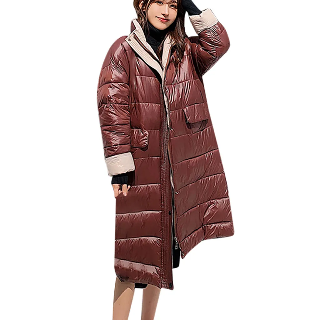 MUQGEW, Женское зимнее теплое пальто, плюс размер, яркие цвета, хлопковая стеганая куртка, Женская длинная парка, Женский ватник, feminin# G4