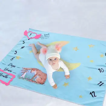 

Baby Milestone Blanket Cartoon Printed Infant Photography Backdrop Cloth