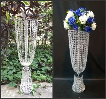 

wholesale i tall and large111 iron crystal plated vase metal one flower/ vases for wedding/tall wedding decorat