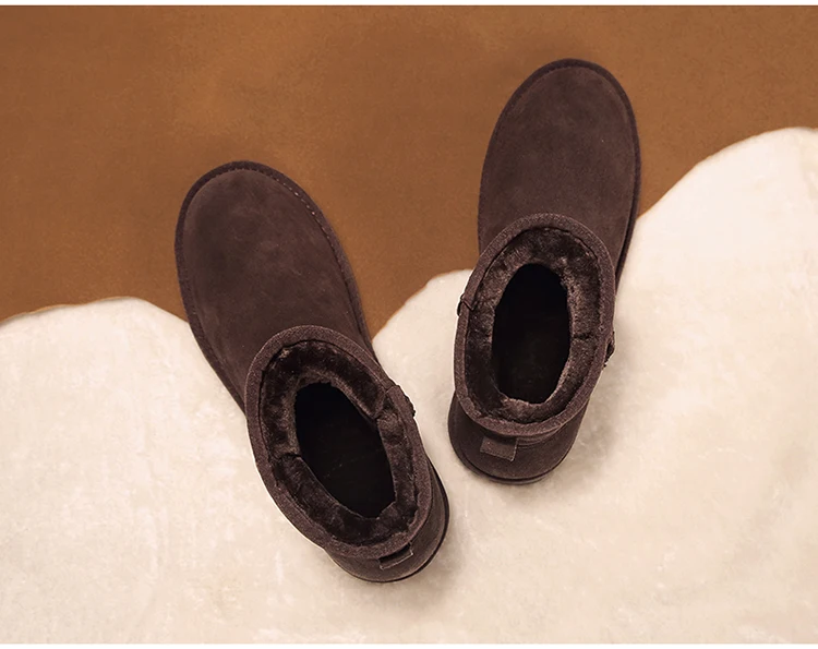 Женские и мужские водонепроницаемые зимние ботинки унисекс из натуральной кожи зимние ботинки мужские короткие высокие хлопковые ботинки размера плюс, женская обувь