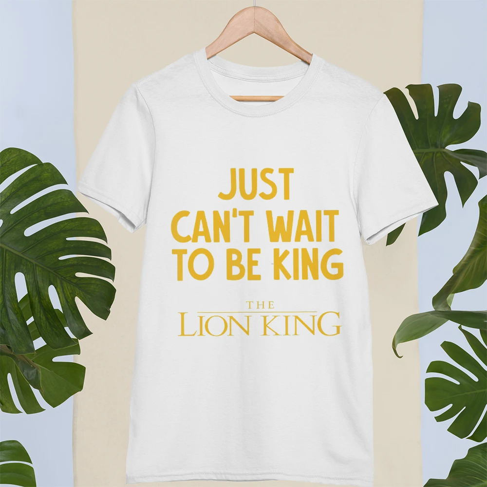 Kawaii Simba and Nala Lion King Print T shirts Female Clothing Casual Loose Unisex Tshirts Harajuku Tee Summer Women T-shirt custom t shirts