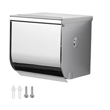 Toilet Paper Holder Wall Mounted Concealed Toilet Paper Stainless Steel Polished Chrome Bathroom Storage Dust-Proof