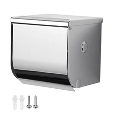 Toilet Paper Holder Wall Mounted Concealed Toilet Paper Stainless Steel Polished Chrome Bathroom Storage Dust-Proof
