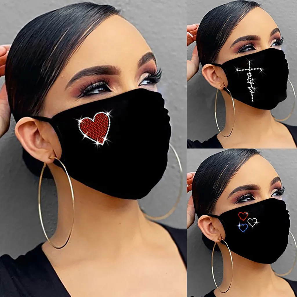 Reusable Masquerade Rhinestone Crystals Mask for Women Washable Masks Mascarillas Unisex Z0827 | Тематическая одежда и