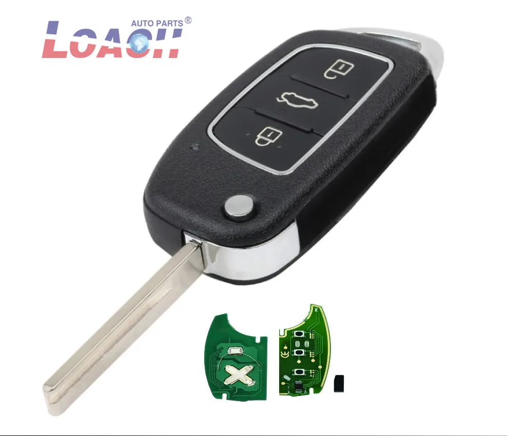 Дистанционный ключ 3 кнопки 433 МГц чип ID46 TOY40 лезвие для hyundai IX35 IX25 IX45 Elantra Santa