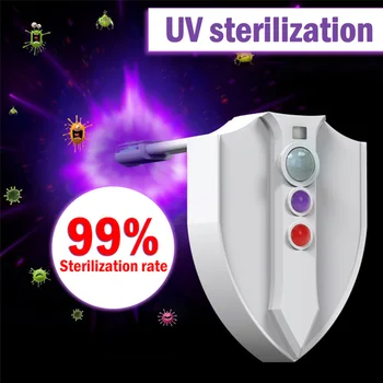 

LED Toilet Seat Night Light Motion Sensor WC Light 8 Colors Bathroom Night Lamp UV Sterilization for Toilet Bowl Child D40
