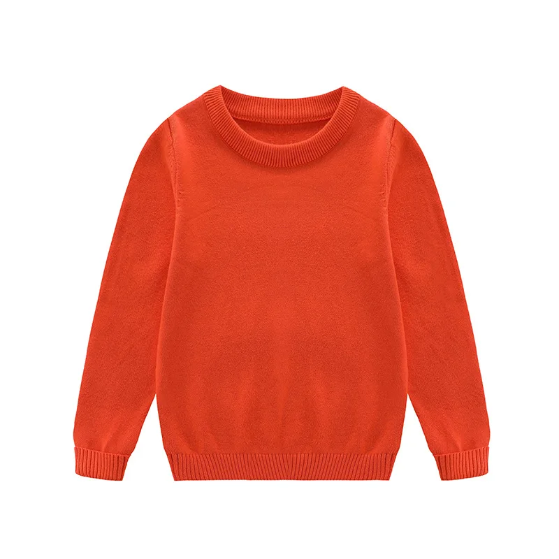 DE PEACH/новая осенне-зимняя трикотажная рубашка с длинными рукавами для мальчиков мягкие хлопковые пуловеры ярких цветов для детей свитер с круглым вырезом для девочек